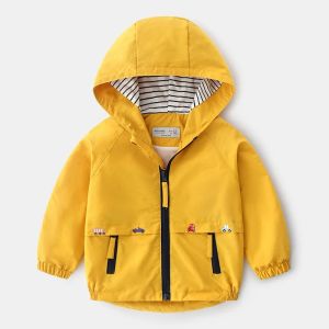 1 2 3 4 5 6 Years Spring Autumn Boys Coats Patchwork Cartoon Car Pattern Hooded Windbreaker Leisure Overcoat For Kids2026