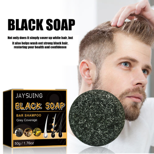 【Super low price】Natural Black Hair Shampoo Soap Repair Gray White Hair Color Smoothing Nourishing Clean Scalp Removing Dandruff Hair Dye Soap