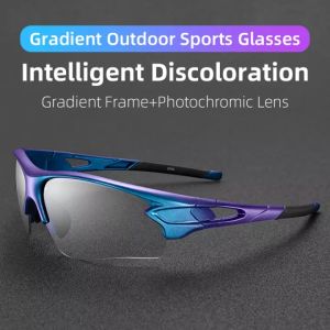 ROCKBROS Photochromic Sunglasses Coloful Anti-UV Cycling Glasses Fashionable Mountain Bike Eyewear Outdoor Sports Goggles Cycling Accessories