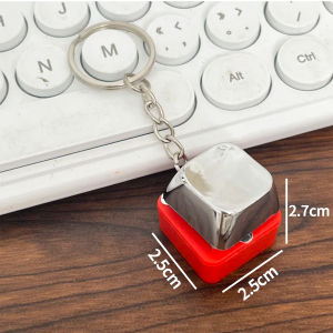 2PCS Funny Button Keychain Electric Shock Pendant for Friends School Joke Novelty for Key Bag Charms Party Prank Gifts