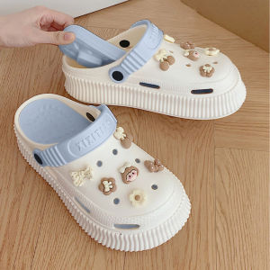 LHShoess แนะนำ รองเท้าหัวโตแฟชั่นหญิง พื้นยางนิ่ม มาพร้อมอุปกรณ์ตกแต่งรองเท้าสุดน่ารัก น้ำหนักเบาไม่หนักเท้า สีหวานละมุน รีบตำเลยน้าาา