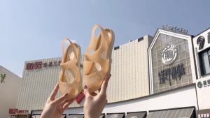 SAGYRITE Summer Sandals for Women Beach Shoes Quick Dry Shoes Jelly Shoes for Women Flat Shoes
