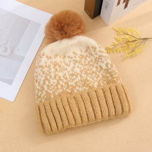 FZIPUA Thickened Knitted Beanie Hat Windproof Elastic Bobble Hat Casual Ear-Flap Skull Cap Winter Season