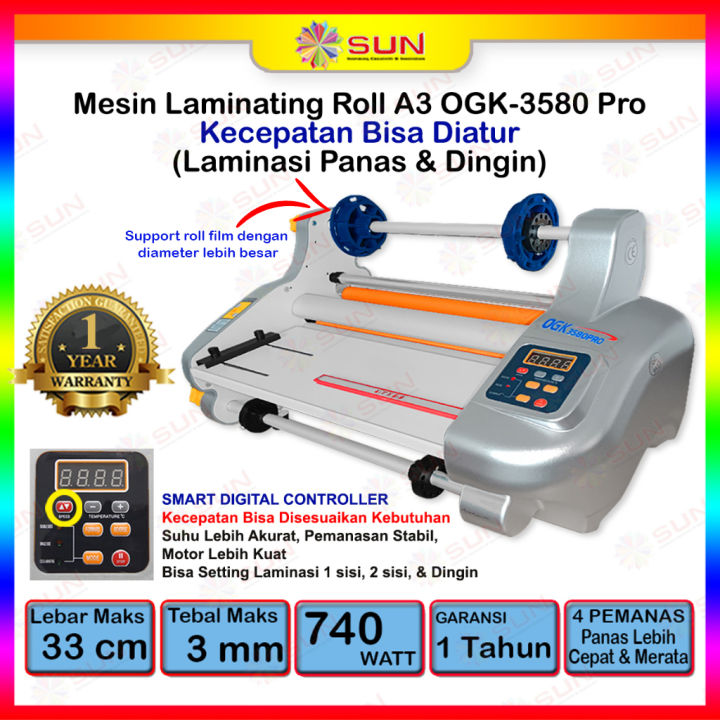 Mesin Laminating Mesin Laminasi Roll A3 Hot Panas Cold Dingin