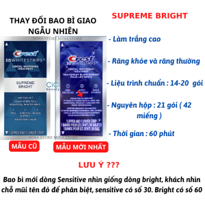 Combo 7 gói miếng dán trắng răng Crest 3D White nhập khẩu Mỹ - Trắng răng cấp tốc sau 1 liệu trình