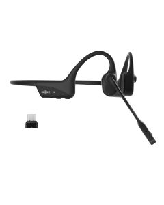 Shokz C120 OpenComm 2 UC Wireless Bone Conduction Bluetooth Stereo Computer Headset with Boom Mic USB-A/USB-C adapter | Noise Cancelling Mic Compatible with PC/Mac | 16H Talk Time | Type-C Charging Type | With Microphone Support