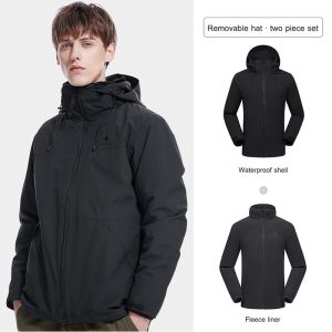 CAMEL Outdoor Men 3-in-1 Waterproof Hiking Jackets Windproof Winter Fleece Jacket