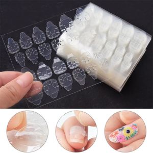 【Ready Stock/COD】 10 Sheets 240PCs New Transparent Double Sided DIY Tips Decals Glue Sticker Self Adhesive Manicure Extension Nail Art Tape