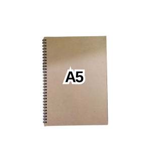 สมุด สมุดบันทึก จำนวน 60 แผ่น กระดาษปอนด์ขาว 70 แกรม ปกน้ำตาล สันห่วงสีดำ A5 และ B5 พร้อมส่ง
