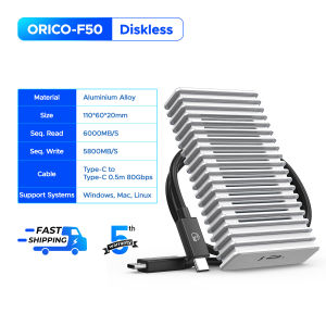 Orico 80Gbps SSD di động tương thích với Thunderbolt 5 SSD ngoài không đĩa/512GB/2TB/4TB 360 ° vây thân kim loại