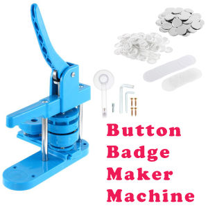 25/37/58mm Button Badge Maker Machine Pin Button Maker Press Badge Punch Press (200pcs Materials+1pcs*Badge Machine+1pcs*Paper Cutter+200pcs*Blank Drawings)
