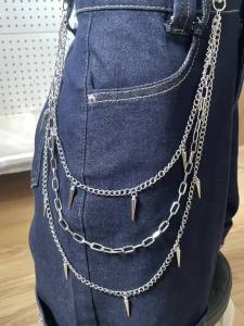 Hip Hop Punk Metal Rivet Stage Performance Multi-Layer Waist Chain Accessory