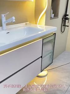 Ceramic Bathroom Cabinet Light Luxury Bathroom Mirror Cabinet Modern Simple Toilet Mirror Cabinet
