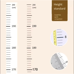 JS SHOP 2 meters Kids Growth Chart for Children Aldult High-precision Paper Transparent Height Measurement Sticker Baby Ruler