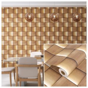 PVC Stripe Wood Pattern Design Wallpapers Waterproof Self-Adhesive Background Wall Decoration