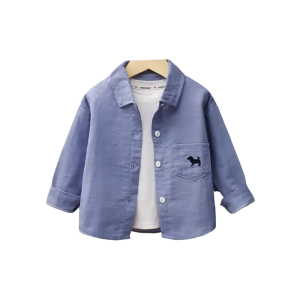 [🚚จัดส่งจากกรุงเทพฯ] เสื้อเชิ้ตผ้าฝ้ายแท้สำหรับเด็กอายุ 3-8 ปีเสื้อลำลองสีทึบหลวมสะดวกสบายสำหรับเด็กชายและเด็กหญิง