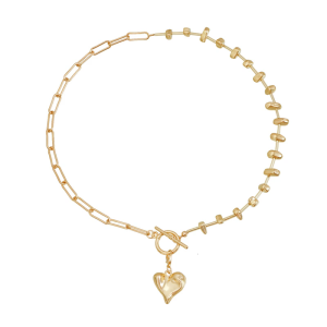 Retro Heart Shaped Clavicle Chain Detachable Chain Necklace Adjustable Length for Casual or Formal Outfits