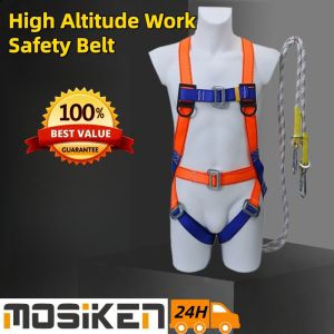 Safety Belt Full Body Harness Fall Protection Absorber Parachute Type Polyamide Lanyard Double Large D-Hook Protect Belt