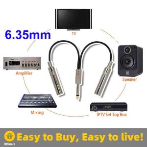 【Fast Shipping】 Audio Y Splitter Cable 6.35mm Stereo Audio Male To 2 Female Headset Mic Y Splitter Cable Adapter 6.35mm-Y-Splitter-Cable-0.2M