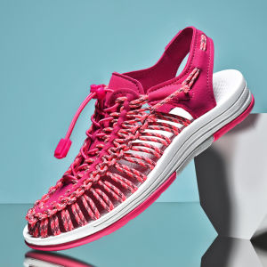 2024 รองเท้าถัก​เชือก​รัดส้นสไตล์ Kenen Sandal สีกากี รองเท้าเที่ยวชายหาด เดินป่า ทำงาน พื้นนุ่ม 35-44