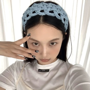 TIMIA Solid Color PU Leather Weave Hairband Wide Side Headwear Braid Headband Elegant Hollowed Out Weave Style Hair Hoop Hair Styling Accessory