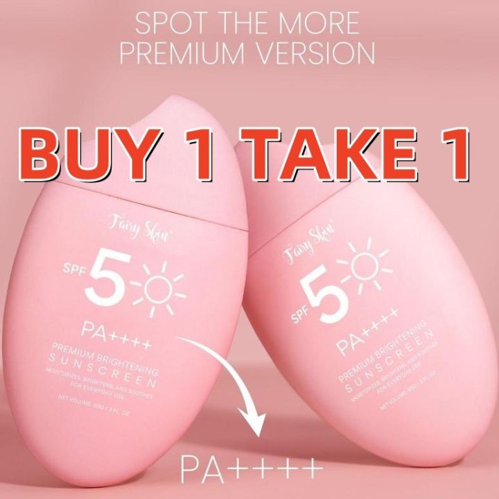 BUY 1 TAKA 1 Fairy Skin Premium Brightening Sunscreen Cream Sunblock 50g