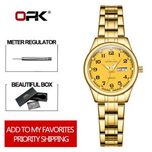 OPK Watch For Woman Waterproof Original Relo for Women Stainless Steel With Box Luminous Date Quartz Ladies Wristwatch Fashion Brand【Ready Stock】