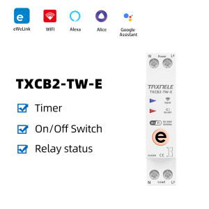 Ewelink เบรกเกอร์อัจฉริยะ WIFI 1P + N 20A 16A 63A เครื่องวัดพลังงาน KWh รีเลย์จับเวลา Remote Tombol MCB แรงดันไฟฟ้าป้องกันกระแส