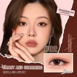 PINKFLASH InfallibleLine Hyperfine Halus Gel Eyeliner Pensil Pigmen Tinggi Tahan Air Tahan Lama Eyeliner Pencil