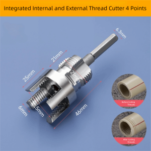 MECOME Internal/External Thread Pvc Pipe Threader Kit Fast 4/6 Points PPR Water Pipe Opener Tap Portable Thread Tap Waterpipe Tapping Tool