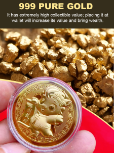 Commemorative Gold Coin For Good Luck In The Year Of The Horse 3D Lucky Gold Coin Red Envelope Insurance Sale New Year