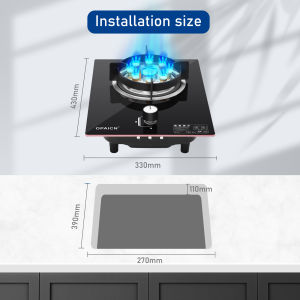JARD 3 Burners Tempered Glass Gas Stove Desktop Embedded Liquefied Gas Cooker Home Kitchen Cooktop
