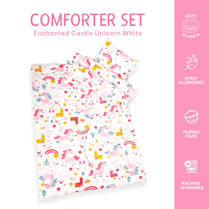 🥇 Baby Crib Mattress Comforter Set by KOZY (Enchanted Castle Unicorn