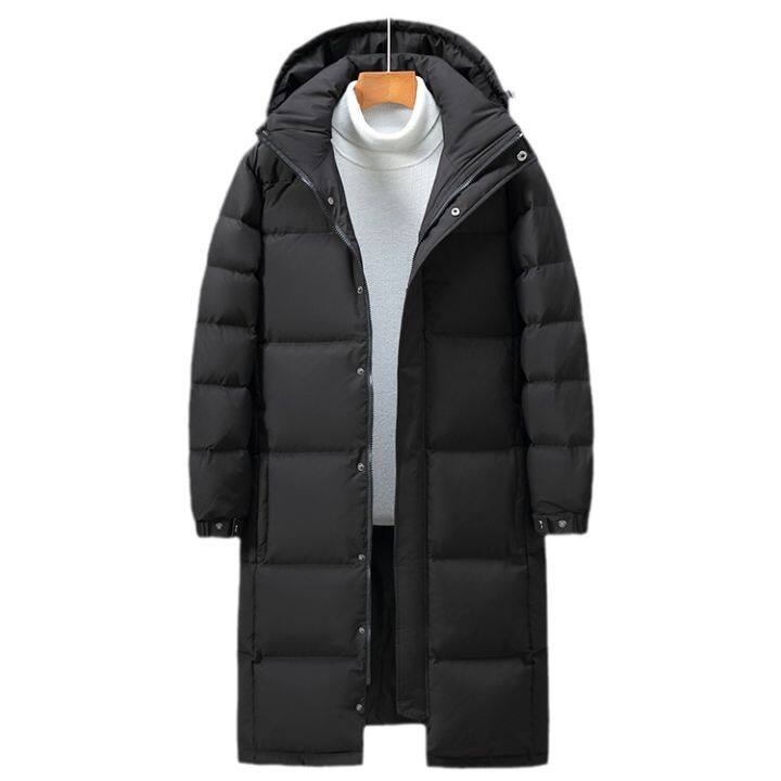 Cologo Men's and women's down jackets, thickened warm knee-length down ...