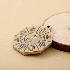 Fantic Taoism Bagua Diagrams Pendant Chinese Amulet Yin Yang Divination Charms DIY Making Waist Keychain Jewelry Accessory