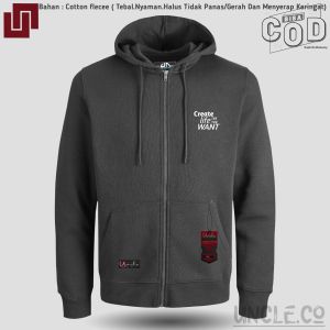 COD Hoodie Zipper Pria Distro sweater hoodie pria distro tebal warna hitam