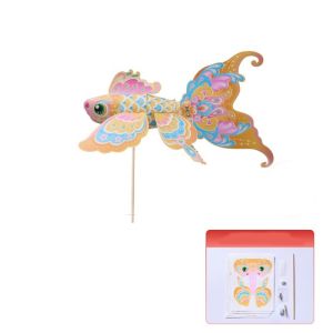 JOY Handmade Mid-Autumn Festival Fish Lantern Material Kit Ancient Style DIY Lantern Material Kit Traditional Luminous Design Handheld Fish Lantern Middle Autumn Festival