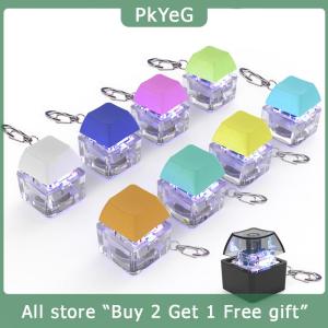 [COD] PkYeG KITCHEN Mechanical Switch Keychain With LED Light Keyboard Key Chain Fidget Toy Keycap Stress Novelty Toys Fidget Button Keyring