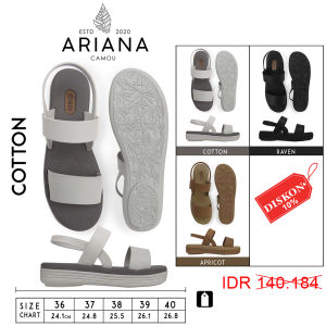 Camou - ARIANA Cotton Sepatu Sandal Tali Belakang Wanita Full Karet Anti Licin Tersedia Ukuran 36-40