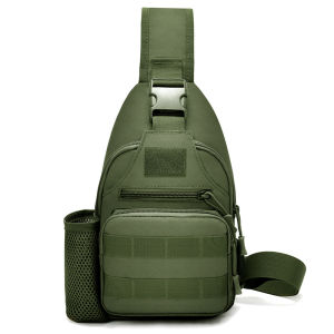 READY STOCK Tactical Chest Sling Bag with USB Charging Water Bottle Holder Military Shoulder Bag Waterproof Molle Backpack