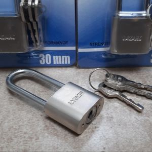 Gembok Nekel WILMER Leher Panjang Silver 30 40 50 60mm - Gembok Kunci Pagar Freed Silver Nikel MU|MK045