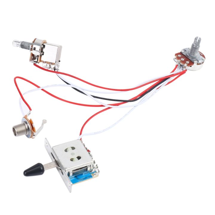 Electric Guitar Wiring Harness Kit 3 Way Toggle 1 Volume 1 Tone 500K Pots - Foto 13