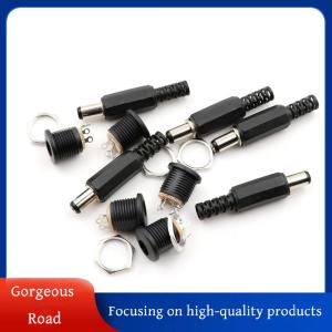 [Gorgeous] Hot Sale 10 Pcs 5.5mm x 2.1mm Male DC Power Plug Connector Screw Lock Female Panel Socket