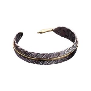 Bohemian Style Open Feather Bracelet Cuff Bangle Adjustable Silver Handmade For Women Men Anniversary Gift