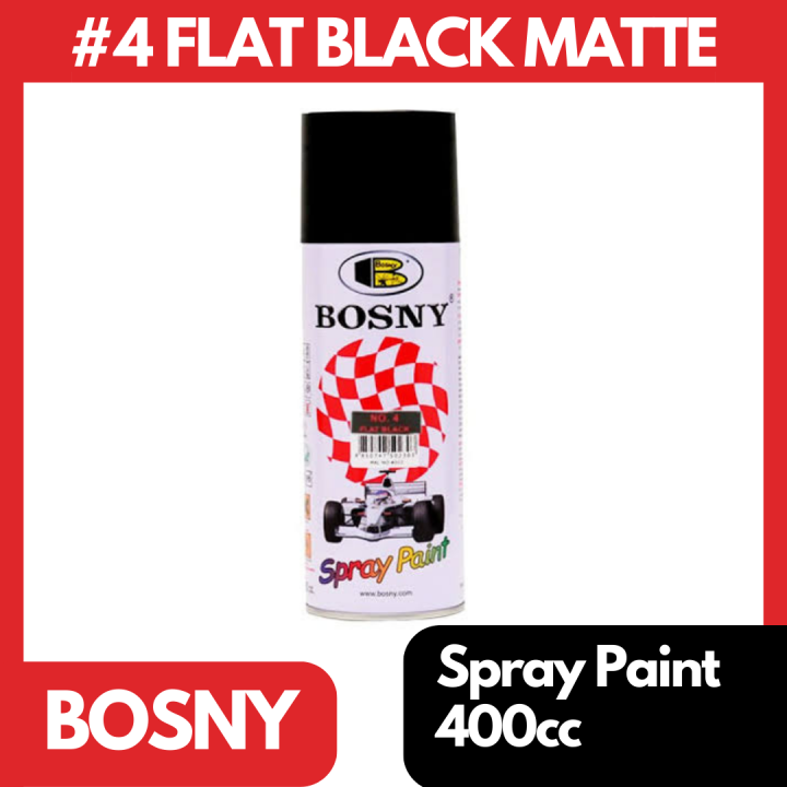 Bosny #4 Flat Black Matte Original Acrylic Spray Paint 400cc | Lazada PH