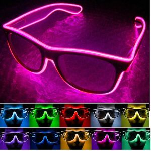ENDPOINTS Bright Light Costume Decor Glow Sunglasses Party SunGlasses El Wire Light Up Flashing Glasses Led Glasses Neon Glasses Luminous Glasses