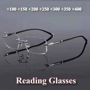 THANKSKY Cường độ tròng kính +100 đến +400 Kính không khung cho người lão thị Chăm sóc thị lực Nhẹ Kính mắt xa đã hoàn thiện Trong suốt Tinh thể gắn bên Kính đọc sách cho người viễn thị Phụ nữ/Đàn ông