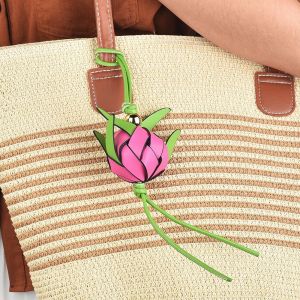 GLOBALTREE Dragon Fruit Fruit Pendant Pineapple Persimmon Bag Pendant Trendy Creative Pu Leather Keychain Bag Ornament