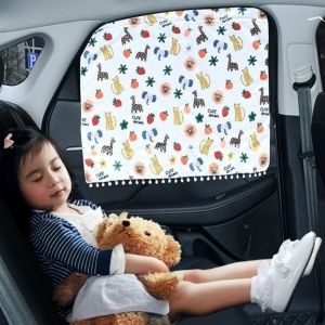 MAJESTICX Suction Cup Car Window Sunshade UV Protection Embroidered Sunshade Cover Cartoon Car Sun Shade For Kid Baby Children