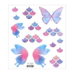 Fairy Butterfly Wings Shiny Temporary Fake Tattoo Sticker Waterproof Eyes Face Hand Body Art Tattoos Women Makeup Cosmetic Decals